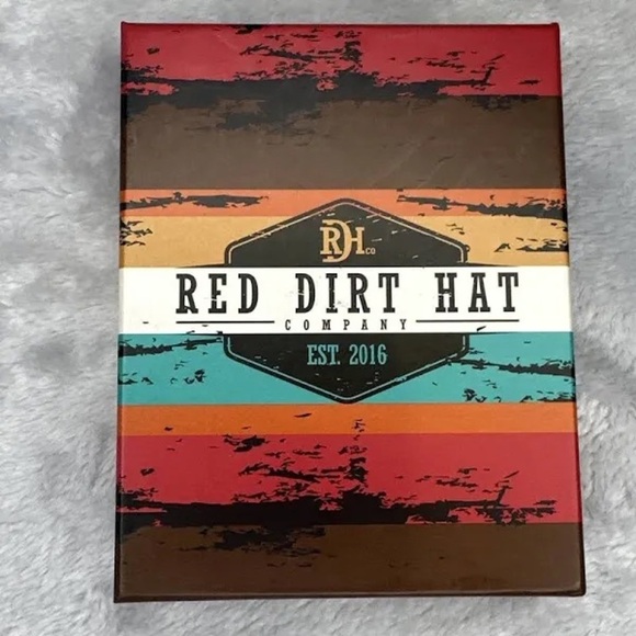 Red Dirt Hat Co Mens Leather Card Case Southwest Canvas - Picture 8 of 8